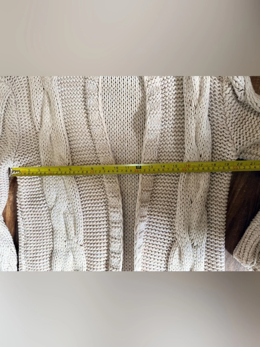 Free people beige midi open sweater cardigan kimono chunky cable knit sweater M